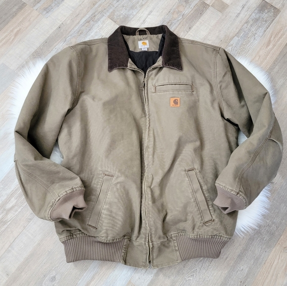 Carhartt Bankston Sienna Sandstone Fleece Lined Canvas Work Coat Size 2XL Tall - Picture 9 of 16